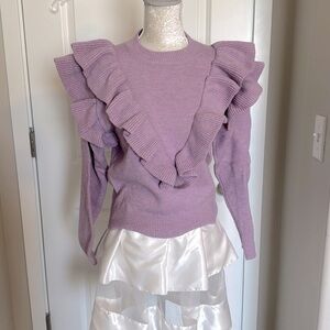 Dusty purple frill sweater